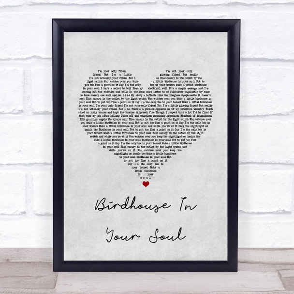 They Might Be Giants Birdhouse In Your Soul Grey Heart Song Lyric Music Wall Art Print