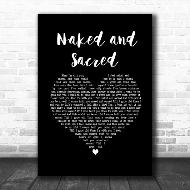 Maria Nayler Naked and Sacred Black Heart Song Lyric Wall Art Print