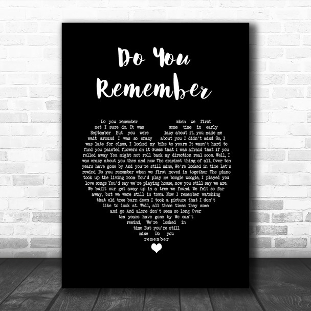 Jack Johnson Do You Remember Black Heart Song Lyric Wall Art Print