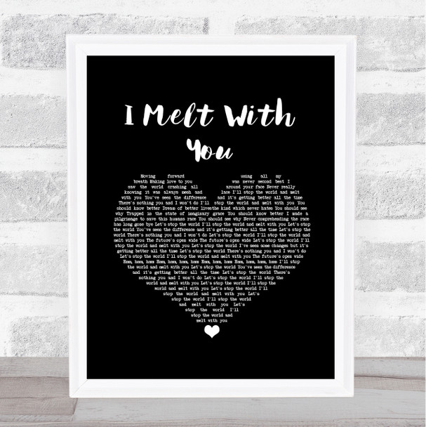 Modern English I Melt With You Black Heart Song Lyric Wall Art Print