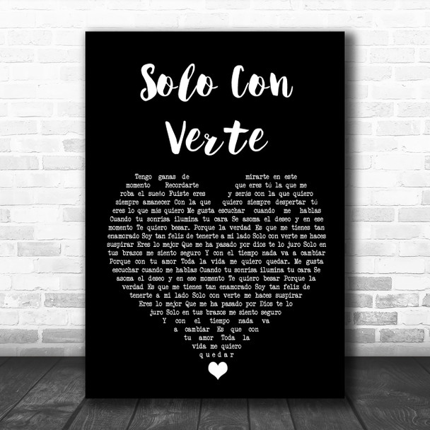 Banda MS Solo Con Verte Black Heart Song Lyric Wall Art Print
