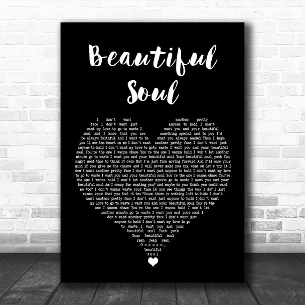 Boyce Avenue Beautiful Soul Black Heart Song Lyric Wall Art Print