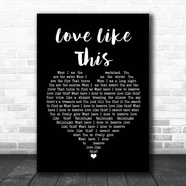 Lauren Daigle Love Like This Black Heart Song Lyric Wall Art Print