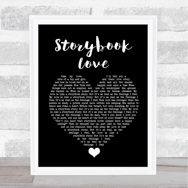 Mark Knopfler & Willy DeVille Storybook Love Black Heart Song Lyric Wall Art Print