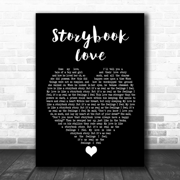 Mark Knopfler & Willy DeVille Storybook Love Black Heart Song Lyric Wall Art Print