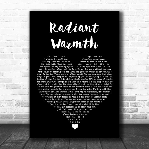 Miki Ratsula Radiant Warmth Black Heart Song Lyric Wall Art Print