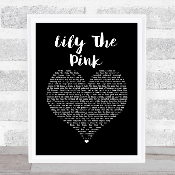 The Scaffold Lily The Pink Black Heart Song Lyric Wall Art Print