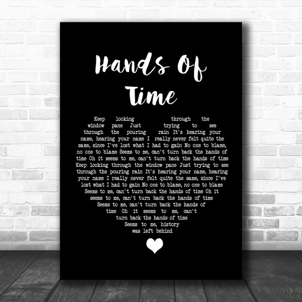 Groove Armada Hands Of Time Black Heart Song Lyric Wall Art Print