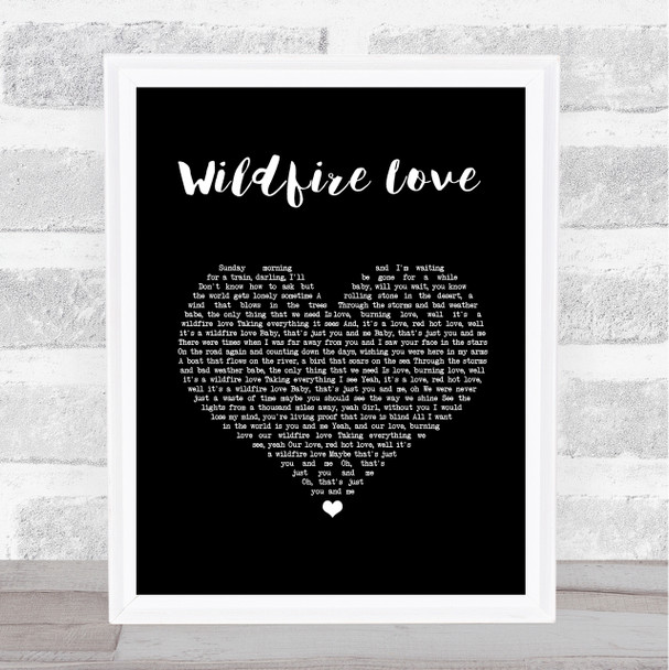 Hootie & The Blowfish Wildfire Love Black Heart Song Lyric Wall Art Print