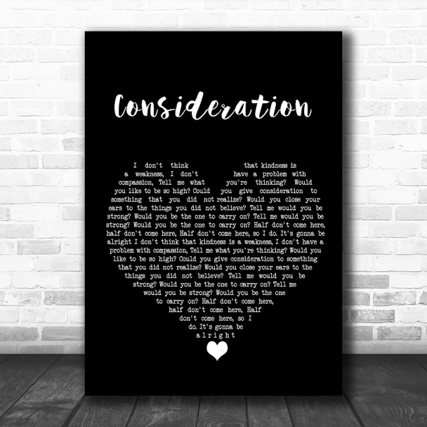 Reef Consideration Black Heart Song Lyric Wall Art Print