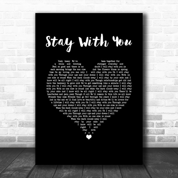 Tarrus Riley Stay With You Black Heart Song Lyric Wall Art Print