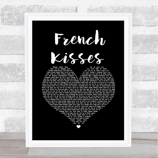 ZieZie feat. Aitch French Kisses Black Heart Song Lyric Wall Art Print