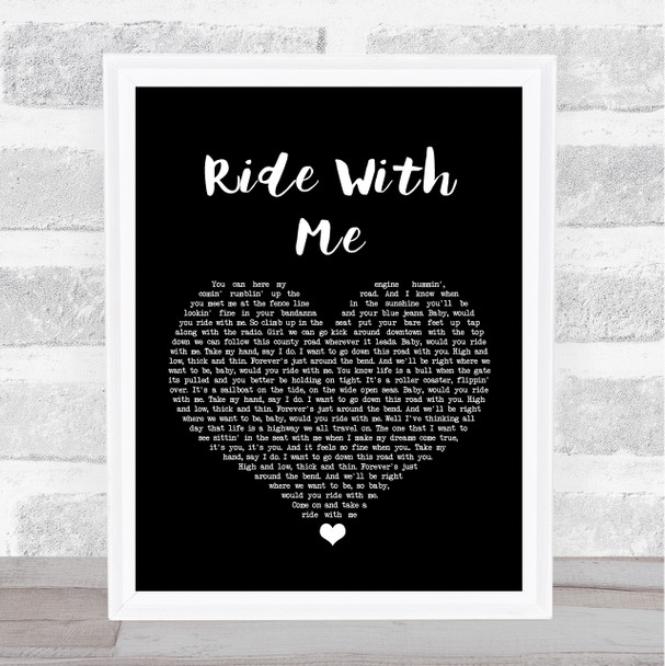 Cody Johnson Ride With Me Black Heart Song Lyric Wall Art Print