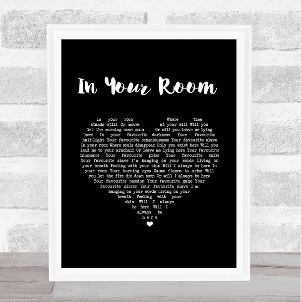 Depeche Mode In Your Room Black Heart Song Lyric Wall Art Print