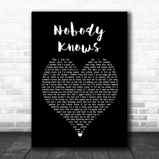 Tony Rich Nobody Knows Black Heart Song Lyric Wall Art Print