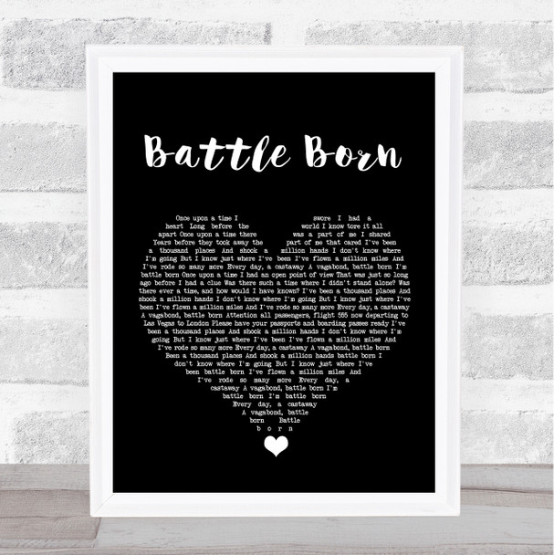 Five Finger Death Punch Battle Born Black Heart Song Lyric Wall Art Print