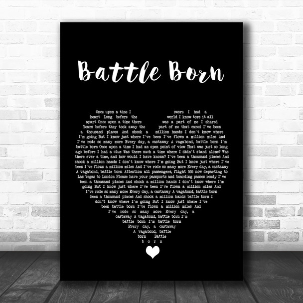 Five Finger Death Punch Battle Born Black Heart Song Lyric Wall Art Print