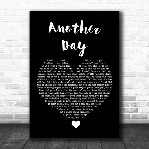 Living Legends Another Day Black Heart Song Lyric Wall Art Print