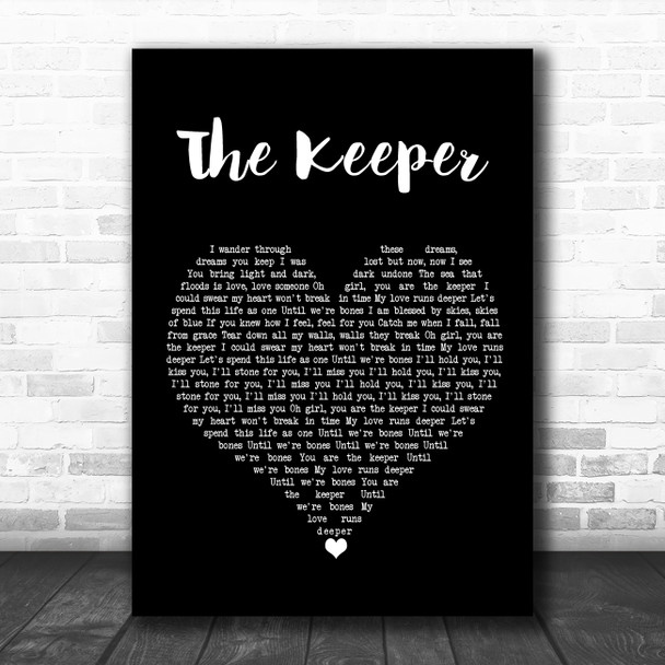 Blossoms The Keeper Black Heart Song Lyric Wall Art Print