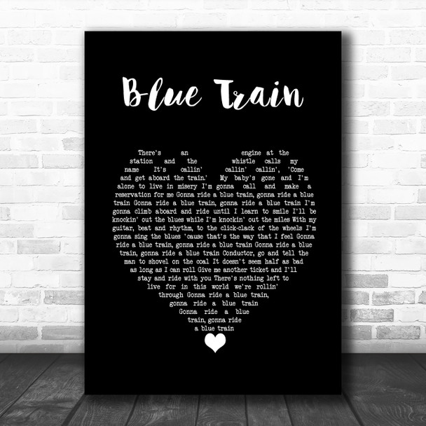 Johnny Cash Blue Train Black Heart Song Lyric Wall Art Print