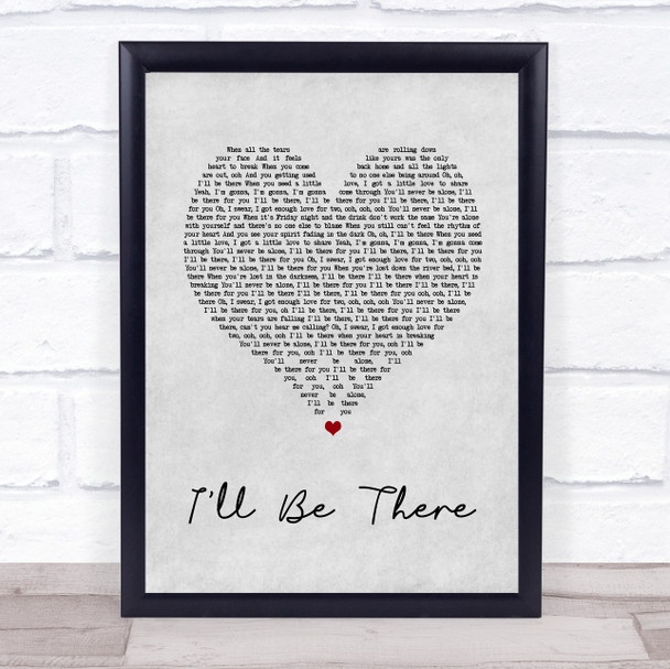 Jess Glynne I'll Be There Grey Heart Song Lyric Music Wall Art Print