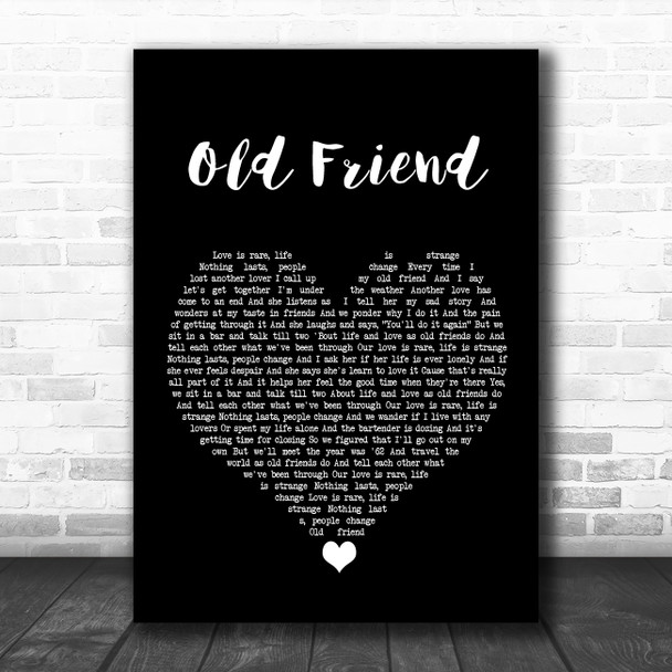 Michael Feinstein Old Friend Black Heart Song Lyric Wall Art Print