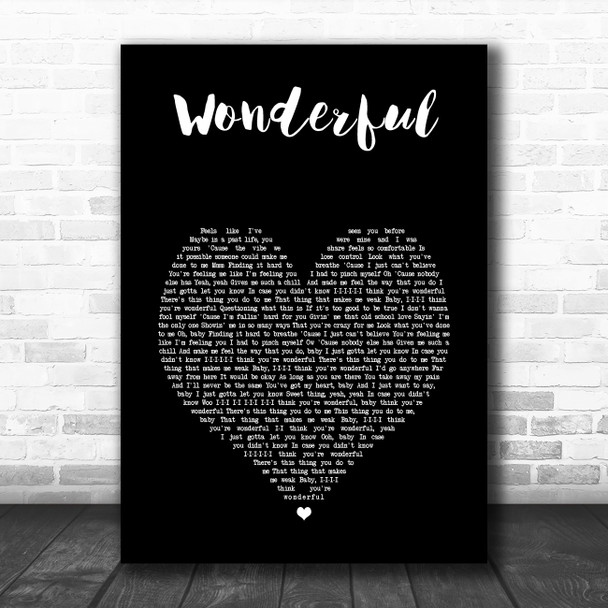 Aretha Franklin Wonderful Black Heart Song Lyric Wall Art Print