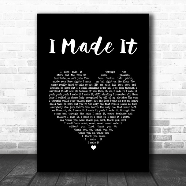 Fantasia Barrino I Made It Black Heart Song Lyric Wall Art Print