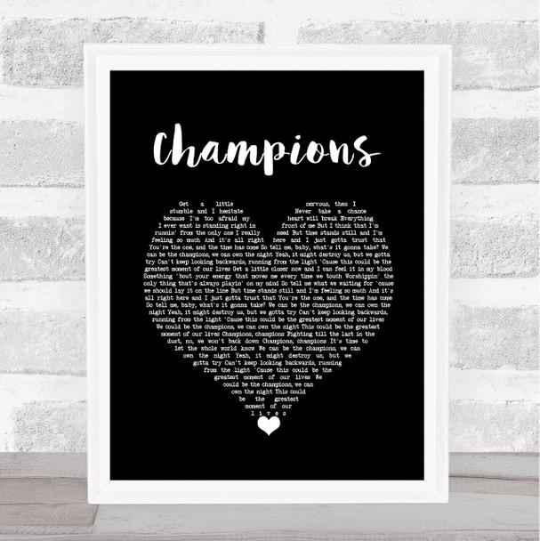 James Blunt Champions Black Heart Song Lyric Wall Art Print
