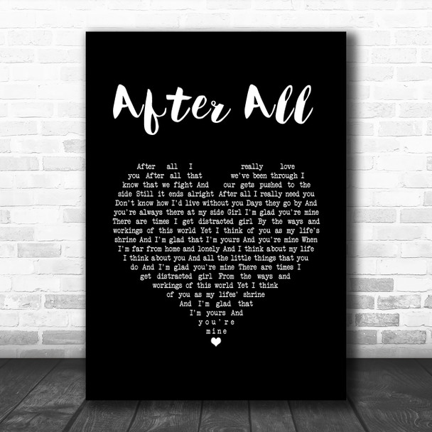The Frank and Walters After All Black Heart Song Lyric Wall Art Print