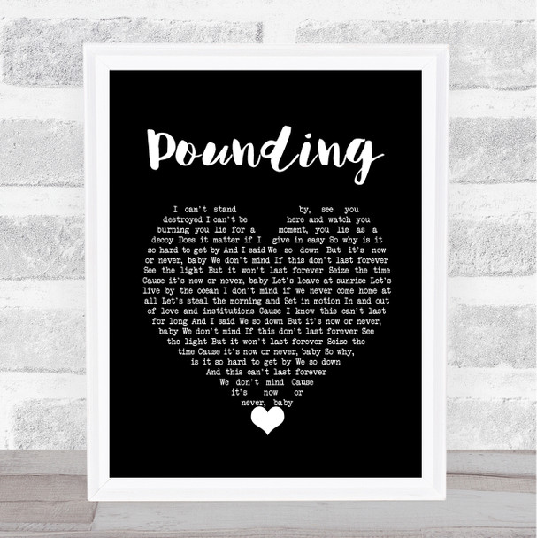 Doves Pounding Black Heart Song Lyric Wall Art Print