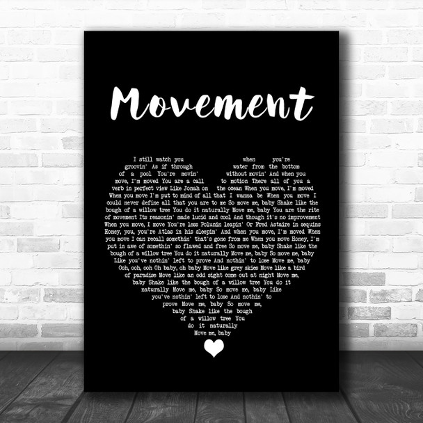 Hozier Movement Black Heart Song Lyric Wall Art Print