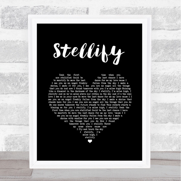 Ian Brown Stellify Black Heart Song Lyric Wall Art Print