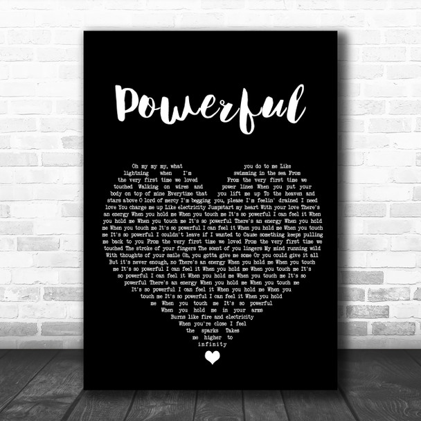 Major Lazer Powerful Black Heart Song Lyric Wall Art Print