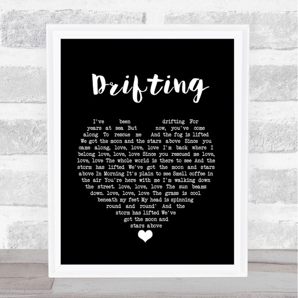 Trey Anastasio Drifting Black Heart Song Lyric Wall Art Print