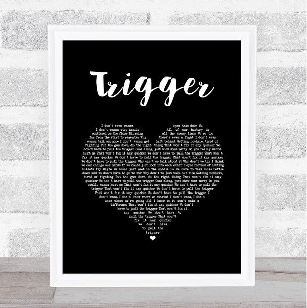 Anne-Marie Trigger Black Heart Song Lyric Wall Art Print