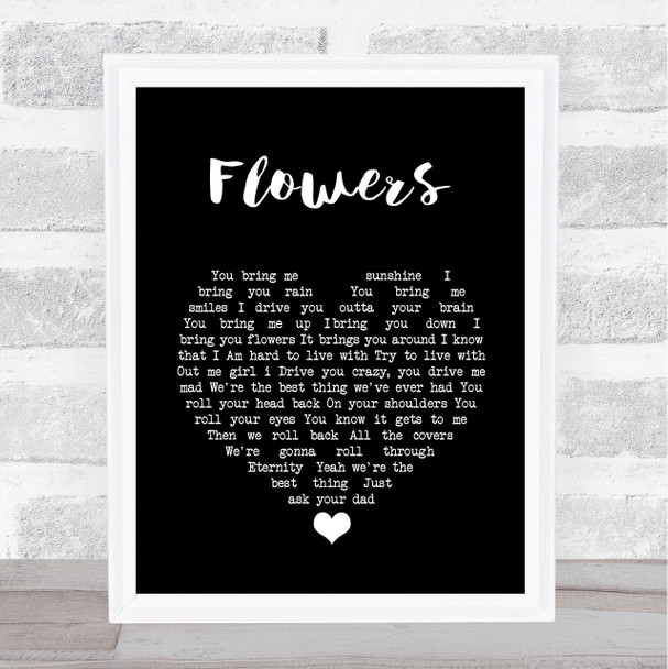 Cross Canadian Ragweed Flowers Black Heart Song Lyric Wall Art Print