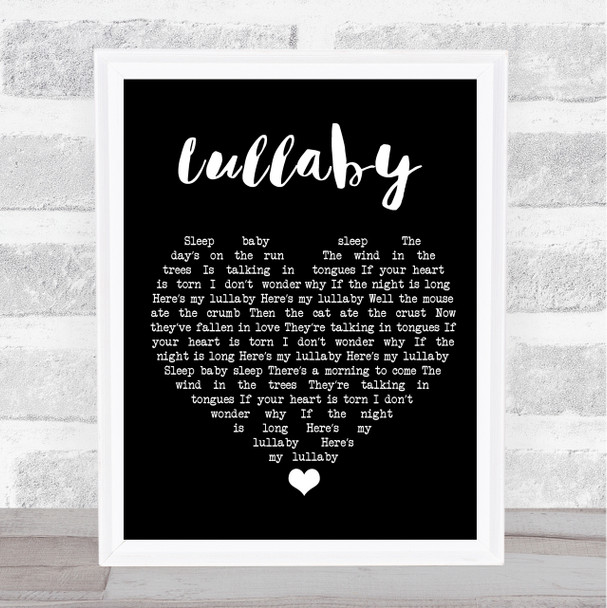 Leonard Cohen Lullaby Black Heart Song Lyric Wall Art Print