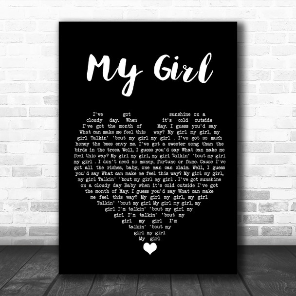 The Overtones My Girl Black Heart Song Lyric Wall Art Print