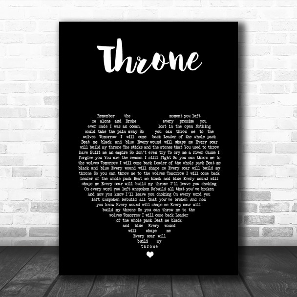 Bring Me The Horizon Throne Black Heart Song Lyric Wall Art Print