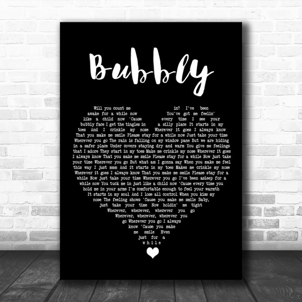 Colbie Caillat Bubbly Black Heart Song Lyric Wall Art Print