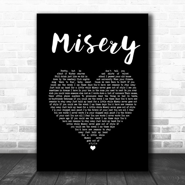 Creeper Misery Black Heart Song Lyric Wall Art Print