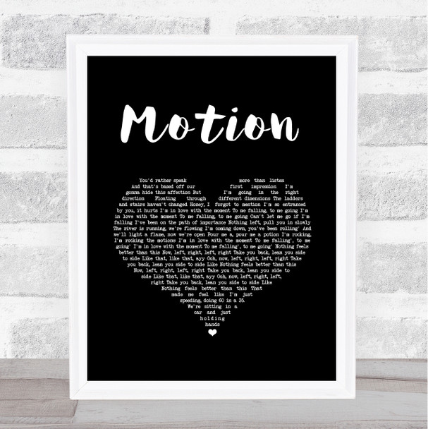 Khalid Motion Black Heart Song Lyric Wall Art Print