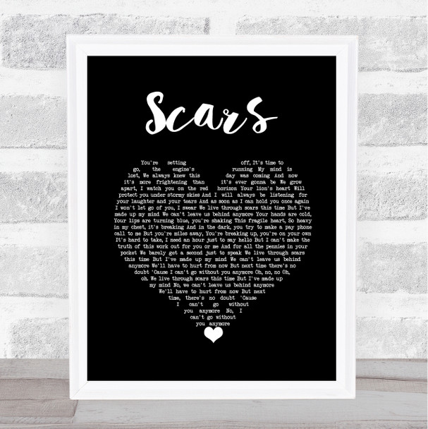 James Bay Scars Black Heart Song Lyric Wall Art Print