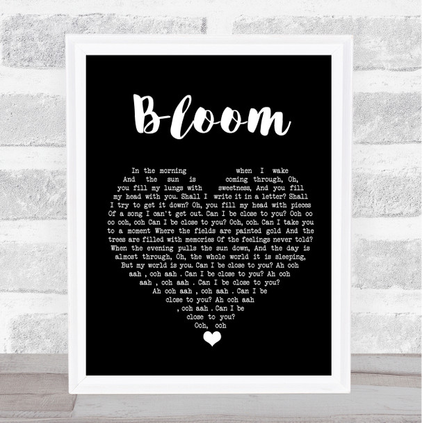 The Paper Kites Bloom Black Heart Song Lyric Wall Art Print