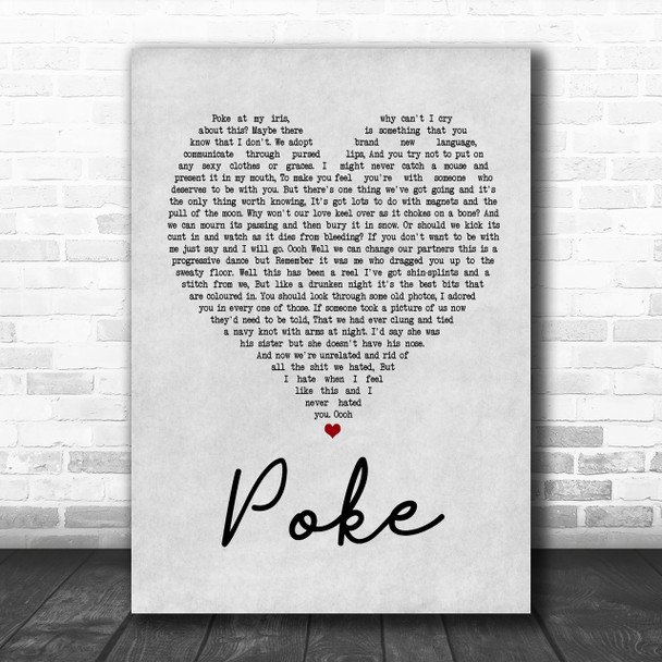 Frightened Rabbit Poke Grey Heart Song Lyric Music Wall Art Print