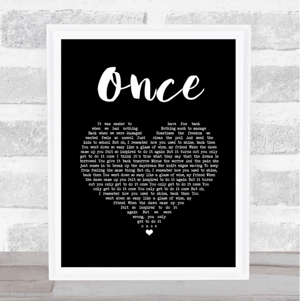 Liam Gallagher Once Black Heart Song Lyric Wall Art Print