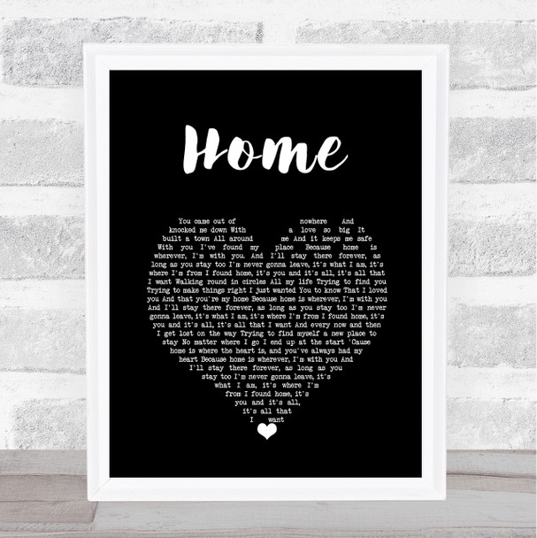 Scouting For Girls Home Black Heart Song Lyric Wall Art Print