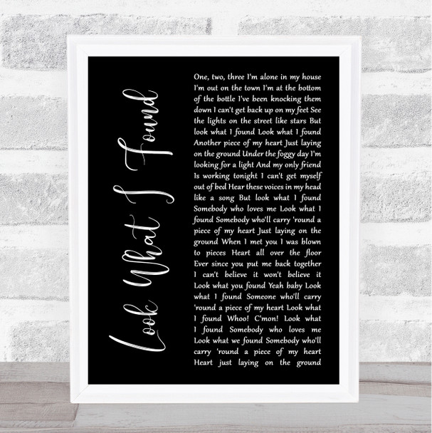 Lady Gaga Look What I Found Black Script Song Lyric Wall Art Print