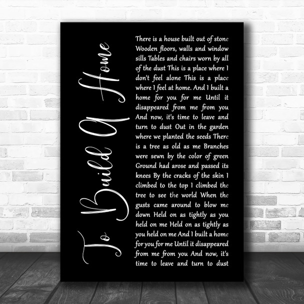 The Cinematic Orchestra To Build A Home Black Script Song Lyric Wall Art Print